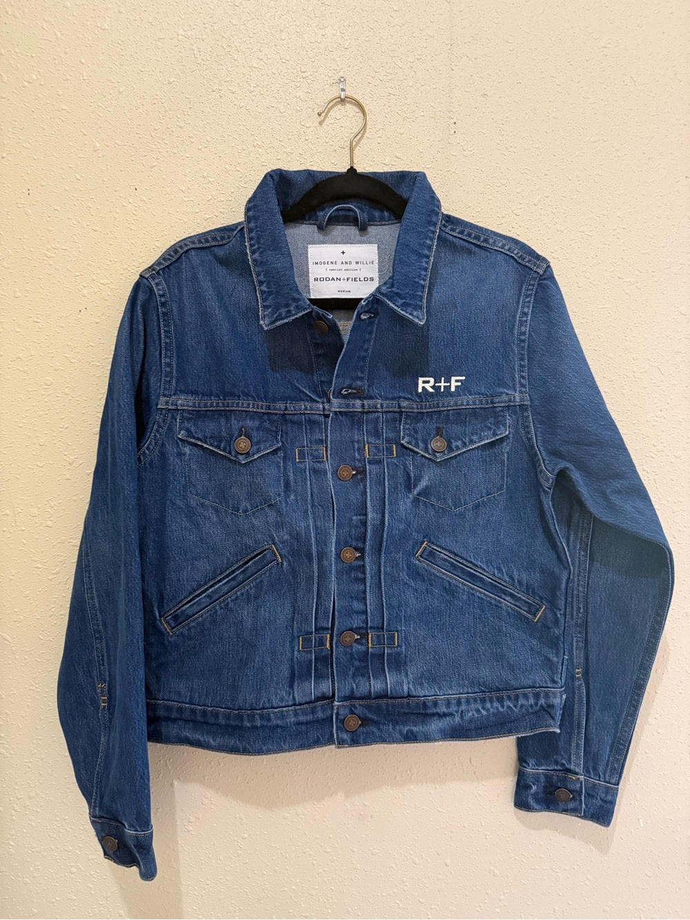 Imogene + Willie x Rodan+Fields Special Edition Denim Jean Jacket Blue Trucker M